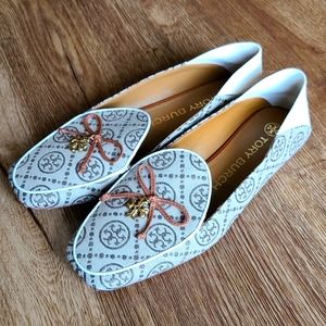 Nearly Perfect Tory Burch Monogram Loafers